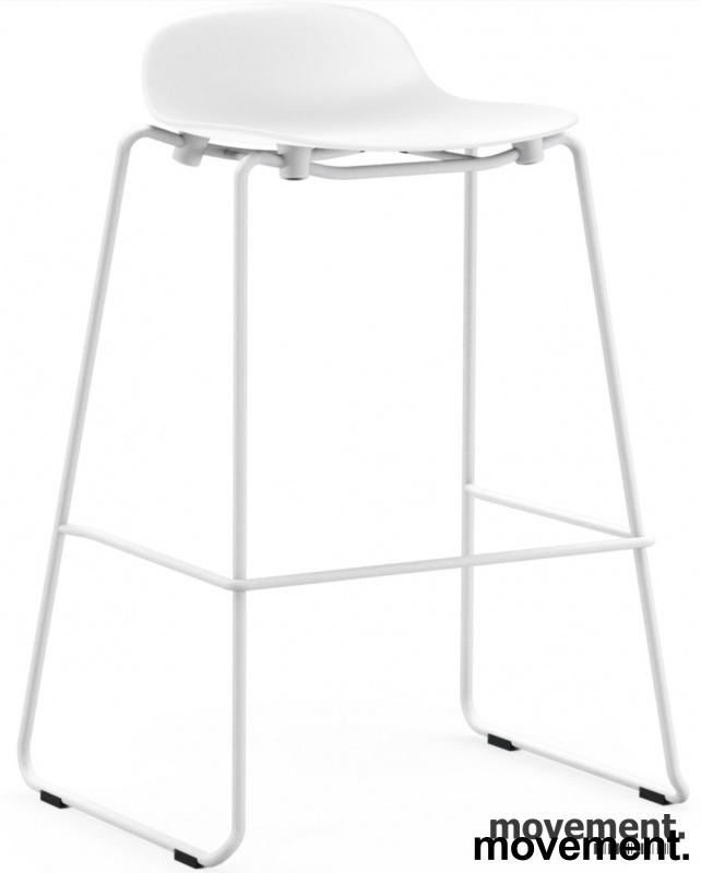 Form barstol stack 75cm Hvit, krom