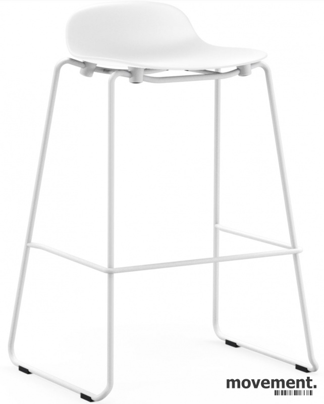 Form barstol stack 75cm Hvit, krom