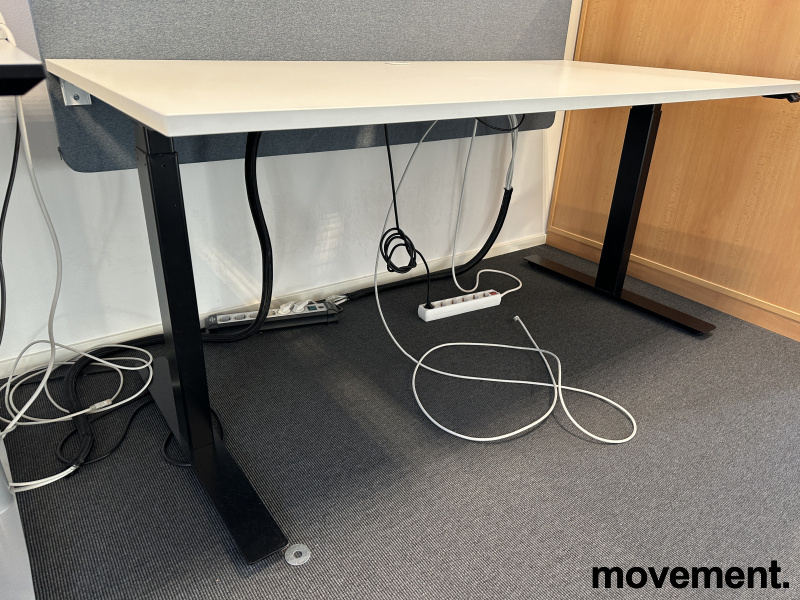 Hevsenk 160x80cm Hvit laminat, sort - 2 / 2