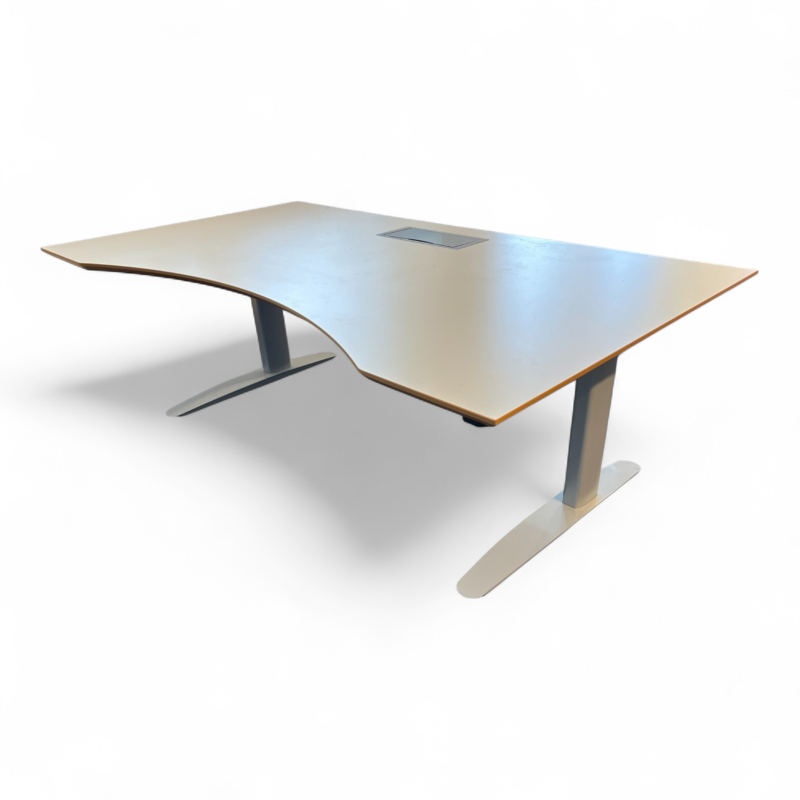 Hevsenk skrivebord 180x100cm Hvit