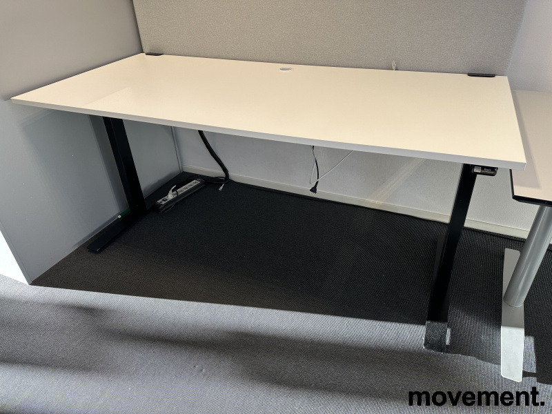 Hevsenk 180x80cm Hvit laminat, sort - 1 / 2