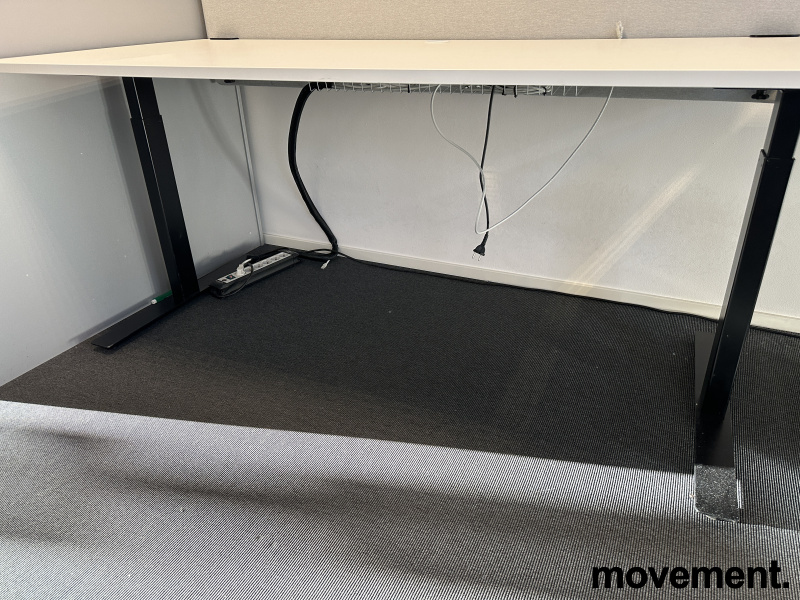 Hevsenk 180x80cm Hvit laminat, sort - 2 / 2