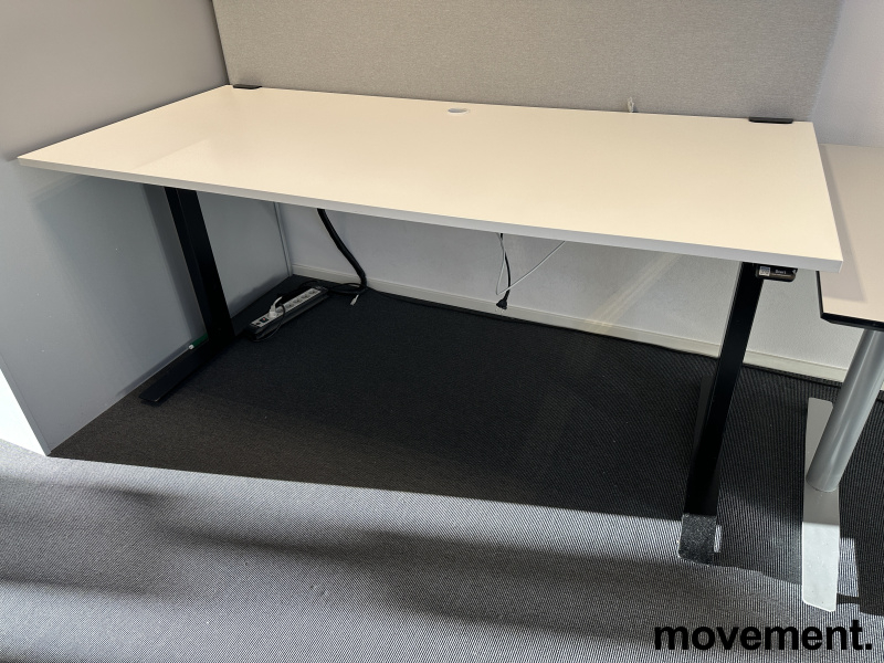 Hevsenk 180x80cm Hvit laminat, sort