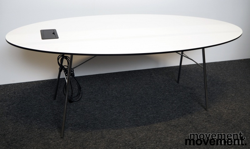 Møtebord 190x85cm Hvit laminat, - 1 / 5