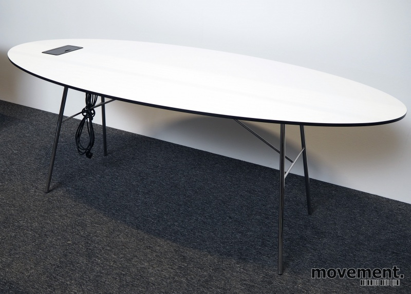 Møtebord 190x85cm Hvit laminat,