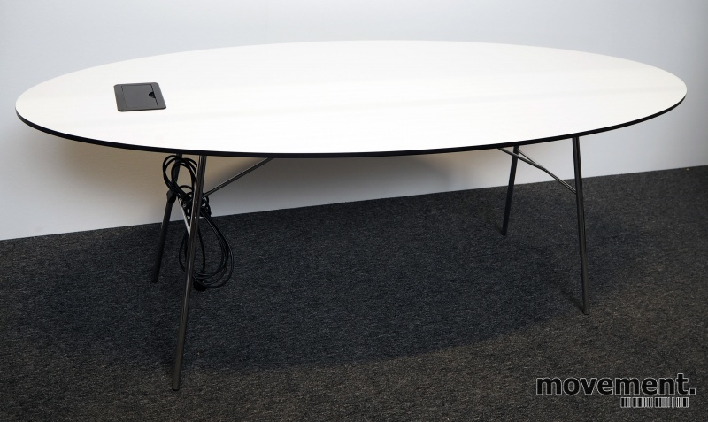 Møtebord 190x85cm Hvit laminat,