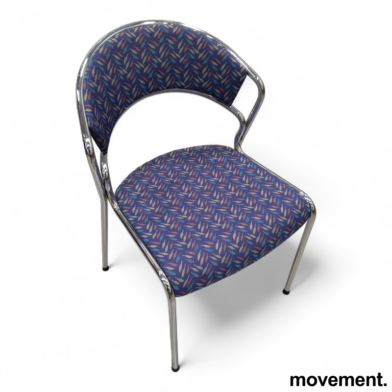 Tango Blåmønstret stoff krom ben, - 1 / 3