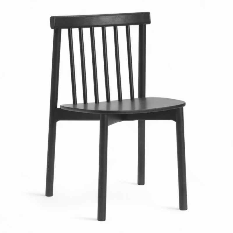 Pind Chair Sortbeiset askefiner,