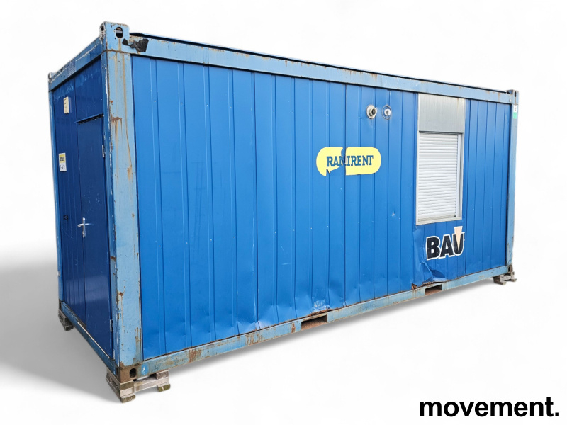 Kontorcontainer, 20 fots  Blå, Pent