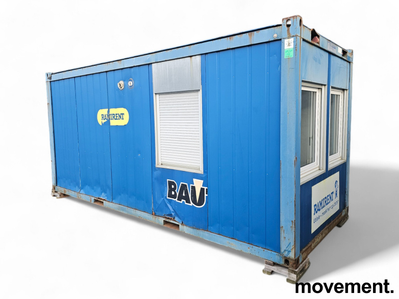 Kontorcontainer, 20 fots  Blå, Pent