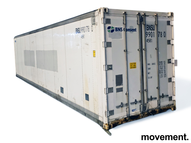 Kjølecontainer, 40 fots Hvit, Pent