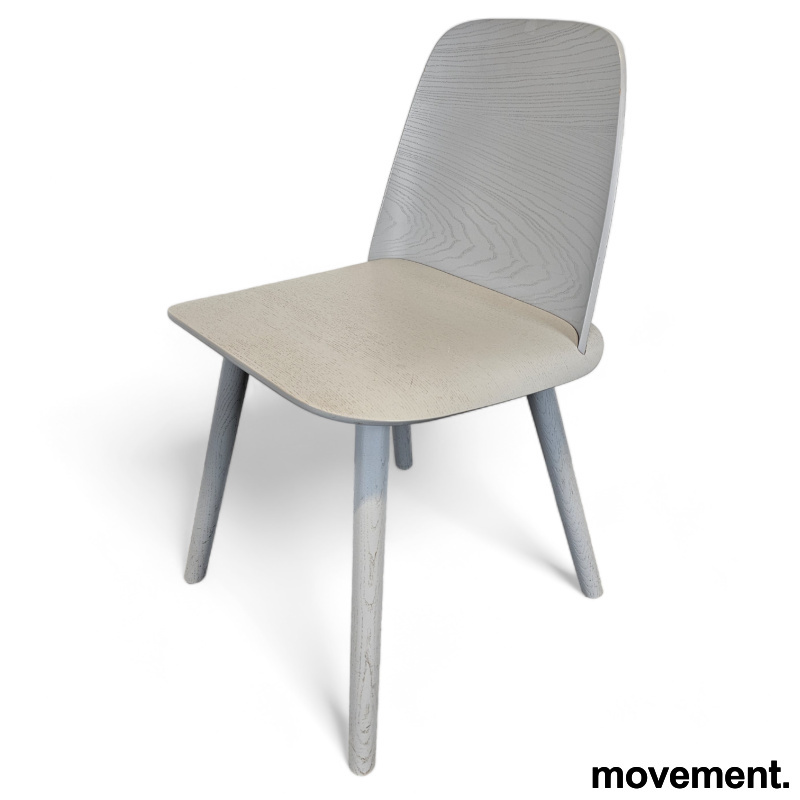 Stk. 3 Nerd chair Grålakkert askefiner, Pent brukt Muuto 1.