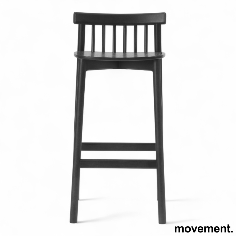 Stk. 78 Pind Barstool 75cm Sortbeiset askefiner, Ubrukt Normann Copenhagen 2.
