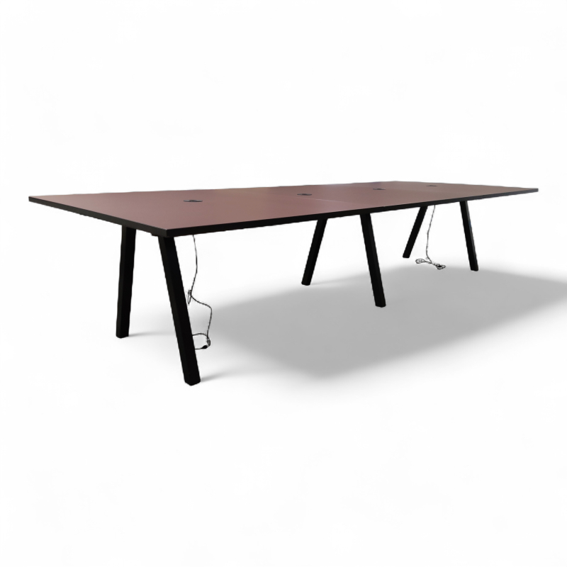 Lux møtebord 356x140cm Vinrød