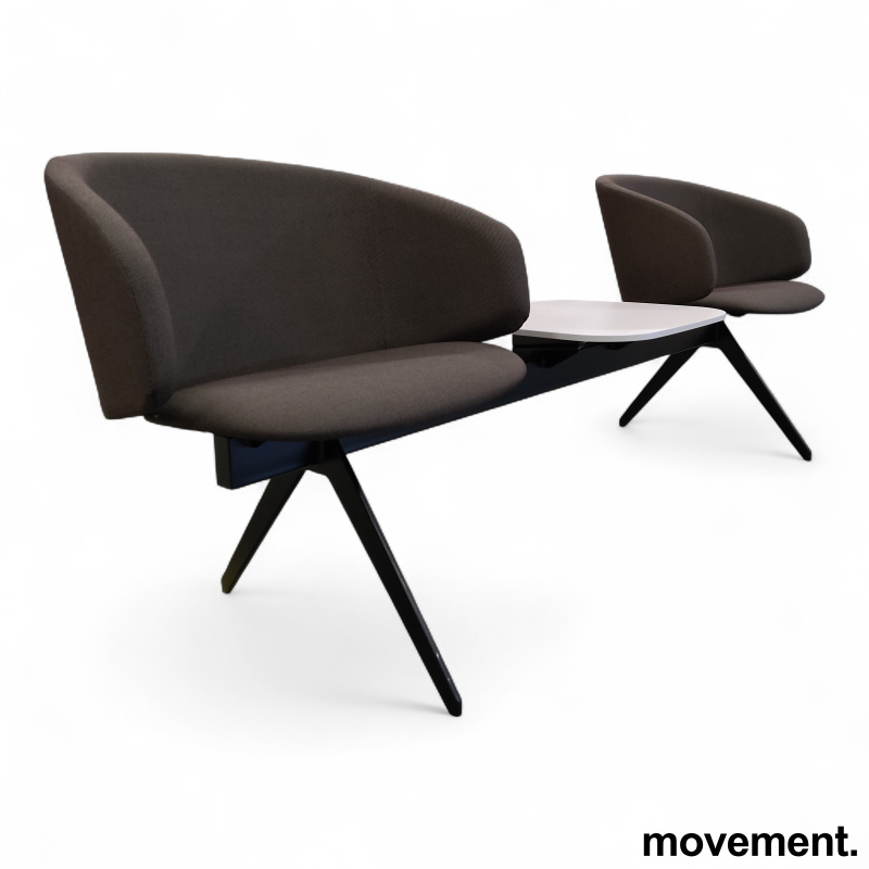 Sola sittebenk 2 seter+bord Brunt - 2 / 2