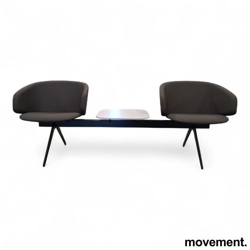 Sola sittebenk 2 seter+bord Brunt - 1 / 2