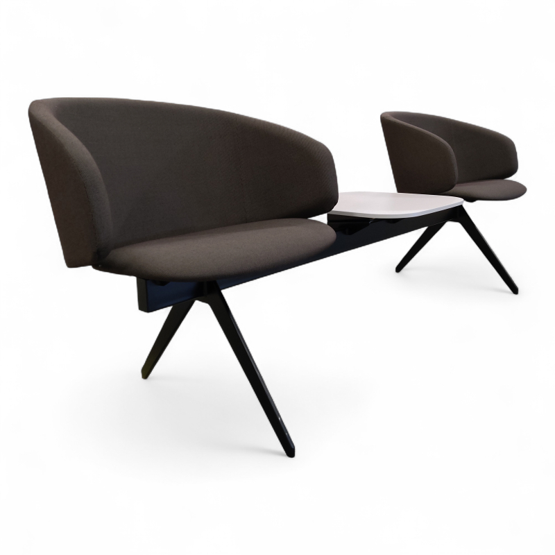 Sola sittebenk 2 seter+bord Brunt