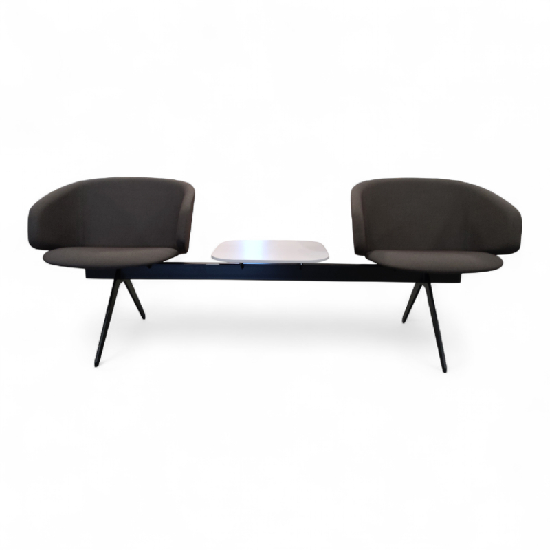 Sola sittebenk 2 seter+bord Brunt