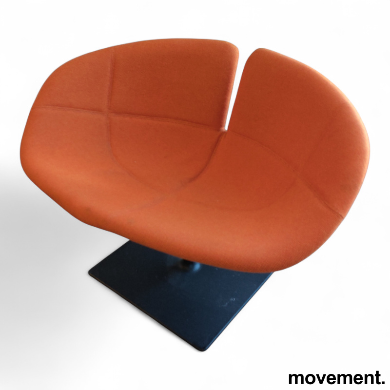 Fjord Armchair  Orange stoff, sort - 1 / 2