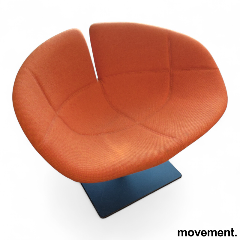 Fjord Armchair  Orange stoff, sort - 2 / 2