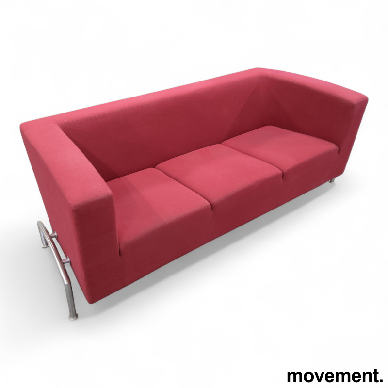 Cox 3-seter Mørkt rosa stoff, ben i - 1 / 5