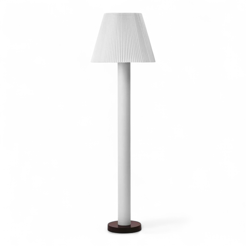 Cellu Floor Lamp Hvit med brun fot,