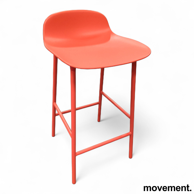 Stk. 3 Form barstol 65cm Rød(Bright red), Pent brukt Normann Copenhagen 1.
