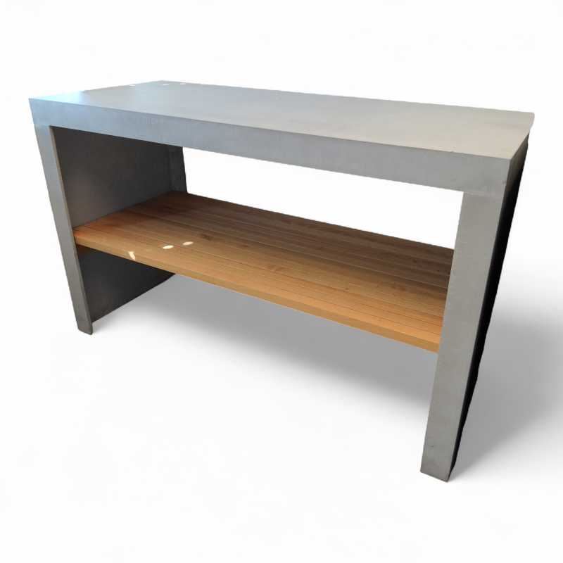 Barbord med hylle, 150x62cm, høyde
