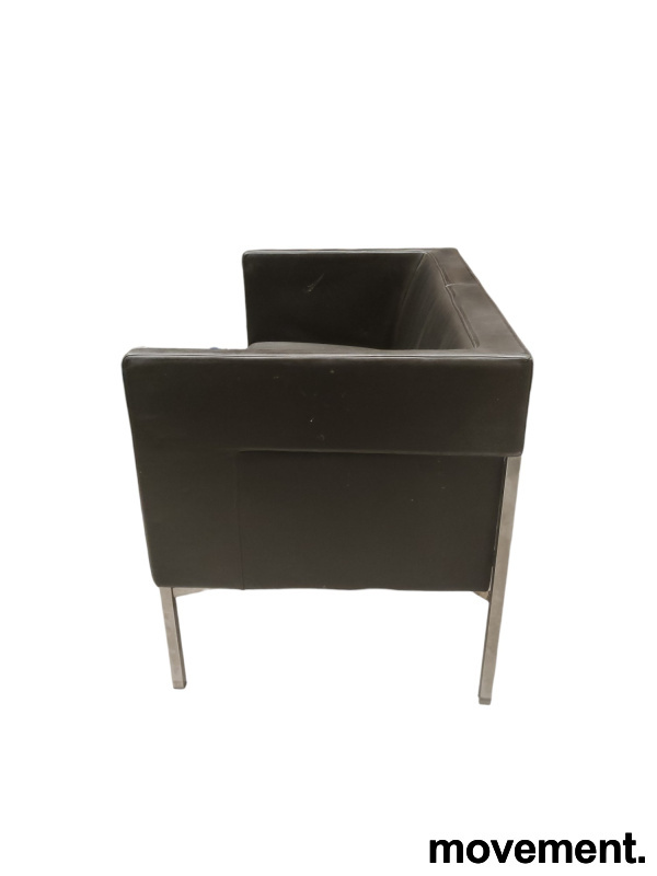 E-Pos 2-seter Sort skinn, ben i - 3 / 7