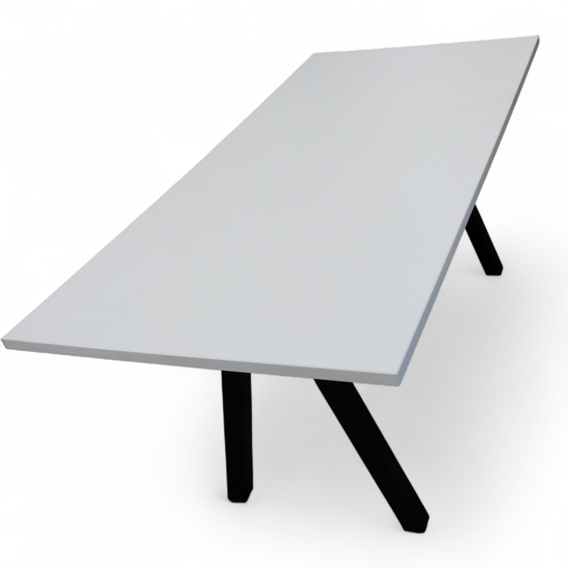 Lux møtebord 160x80cm Hvit laminat,