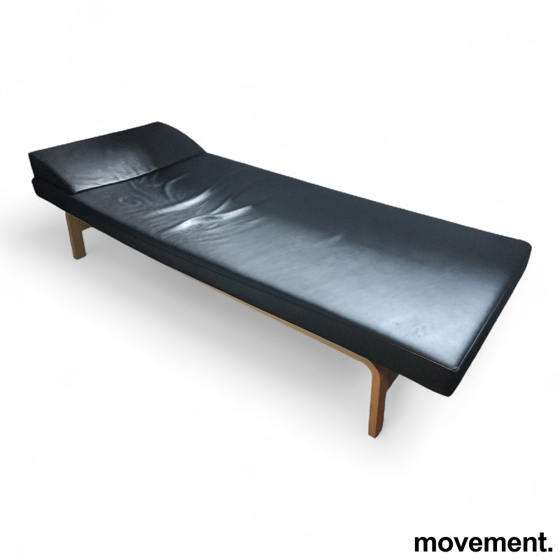 Daybed Sort skinn, bøk understell, - 1 / 2