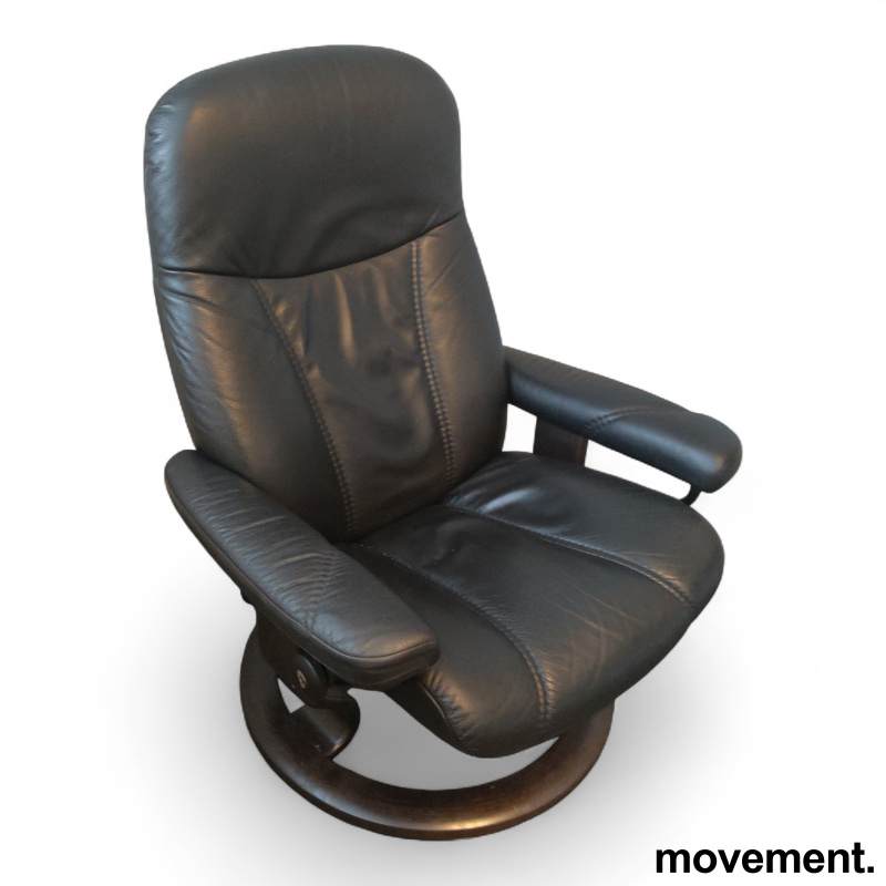 Stressless Consul (M)  Sort skinn, - 1 / 2