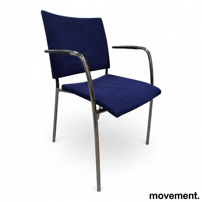Spira armchair 4 legs Blått stoff - 1 / 3