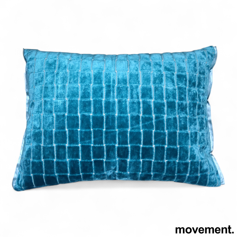 Pute 40x28cm Turkis velour, Pent - 1 / 2