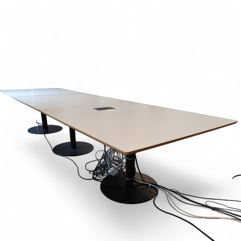 Møtebord 390x120cm Lys grå laminat,