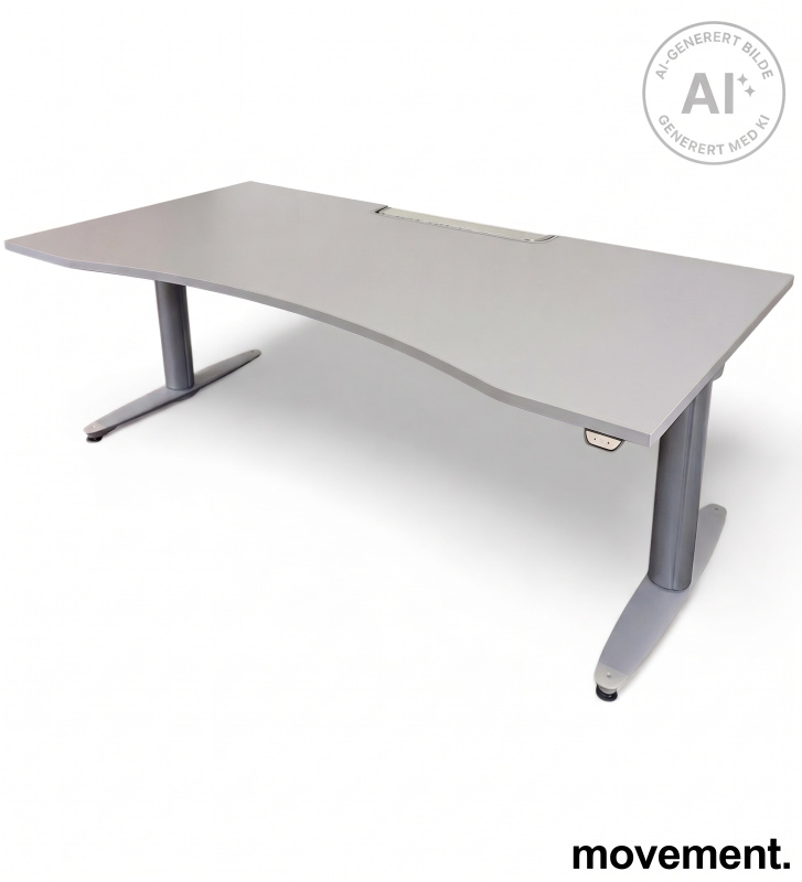 T-serie hevsenk 180x90cm Lys grå