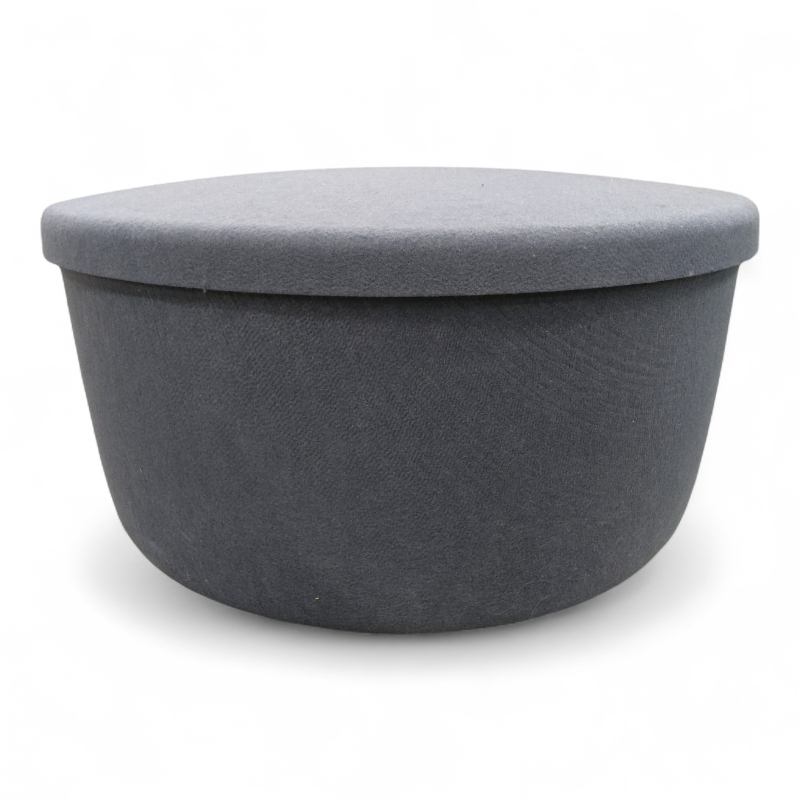 Hide pouf large Blått stoff, Pent
