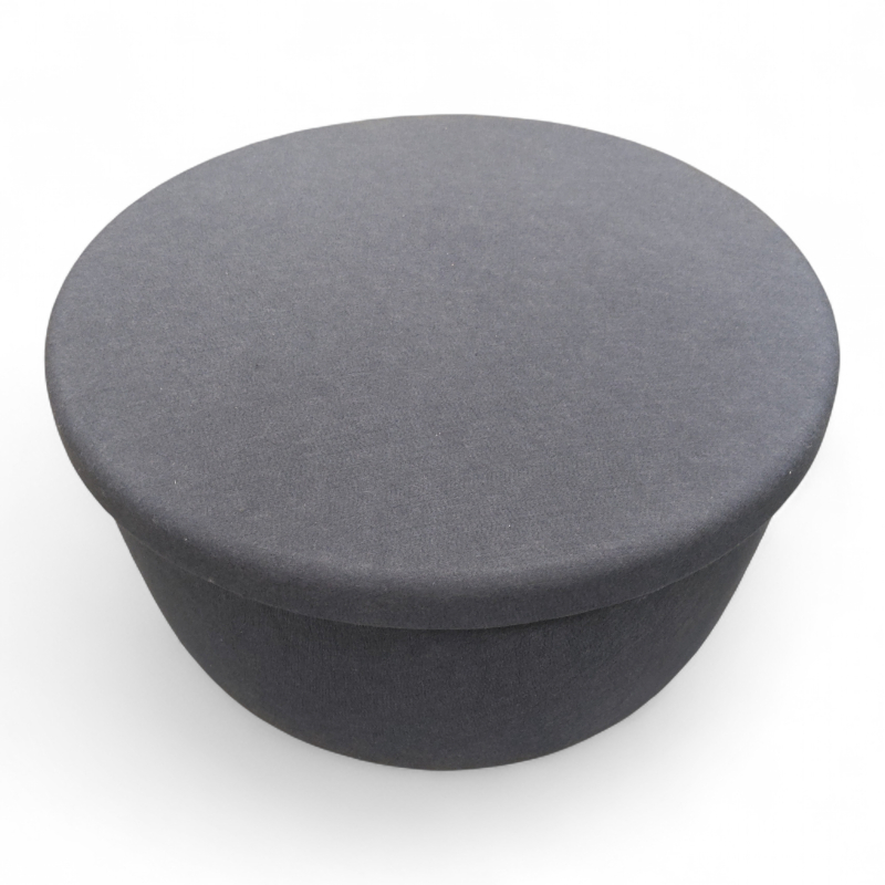 Hide pouf large Blått stoff, Pent