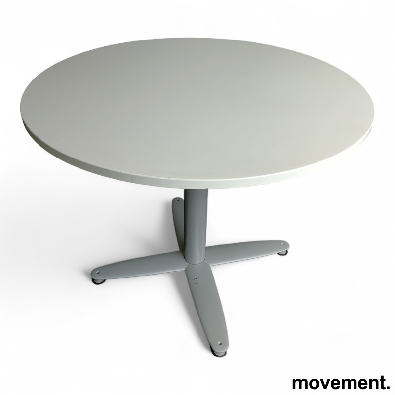 T-serie Ø=90cm Hvit laminat, grått - 1 / 2