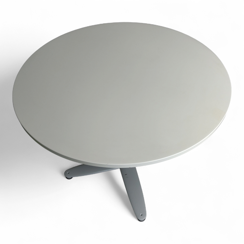 T-serie Ø=90cm Hvit laminat, grått