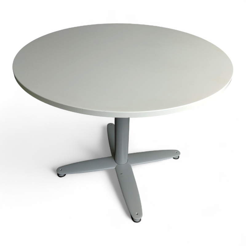 T-serie Ø=90cm Hvit laminat, grått