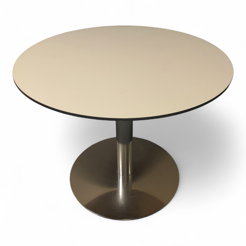 Kantinebord Ø=90cm Hvit laminat,