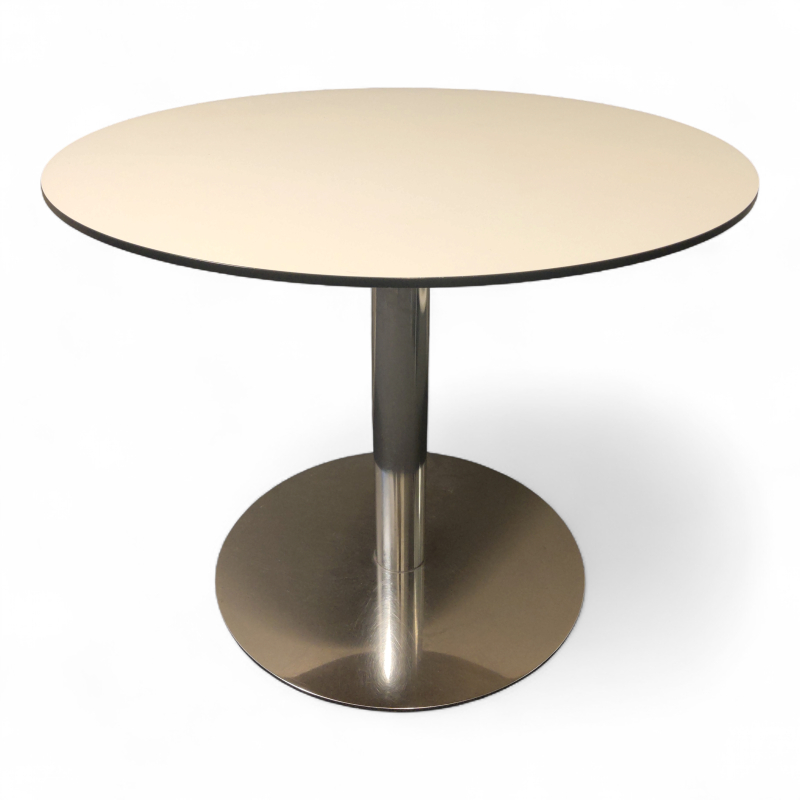 Kantinebord Ø=90cm Hvit laminat,