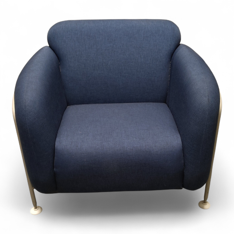 Mega armchair Blått stoff, grått