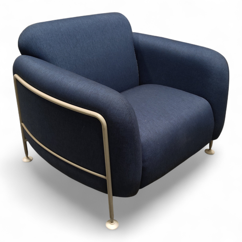 Mega armchair Blått stoff, grått