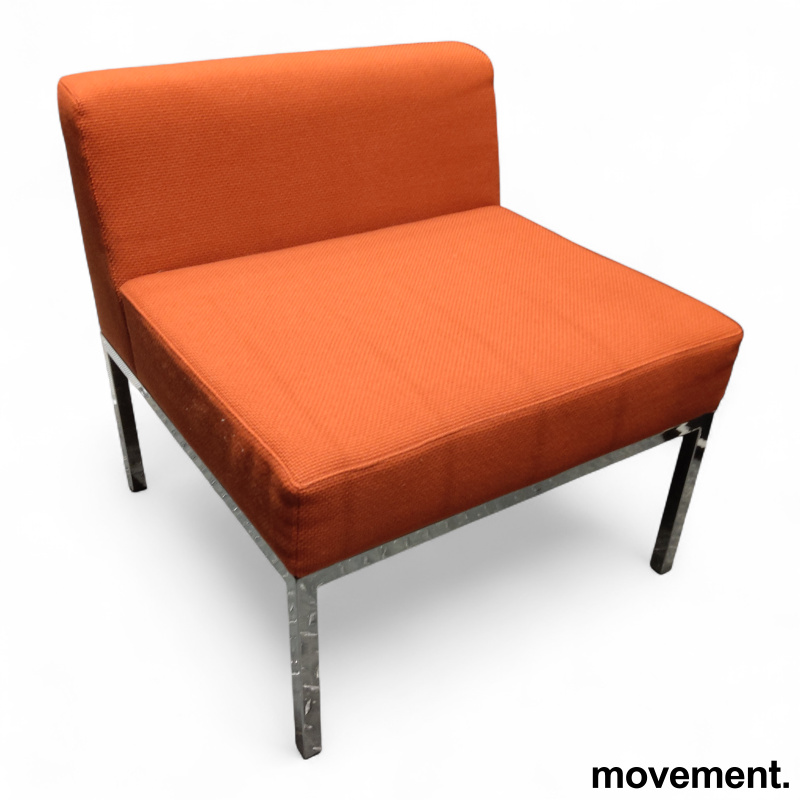 Cube sofamodul med rygg Rødorange