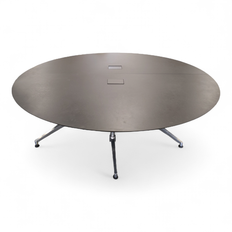 U.R møtebord Ø=250cm Sort linoleum,