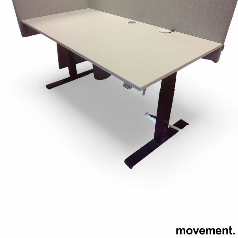 P-serie 160x80cm Hvit laminat, sort - 1 / 2