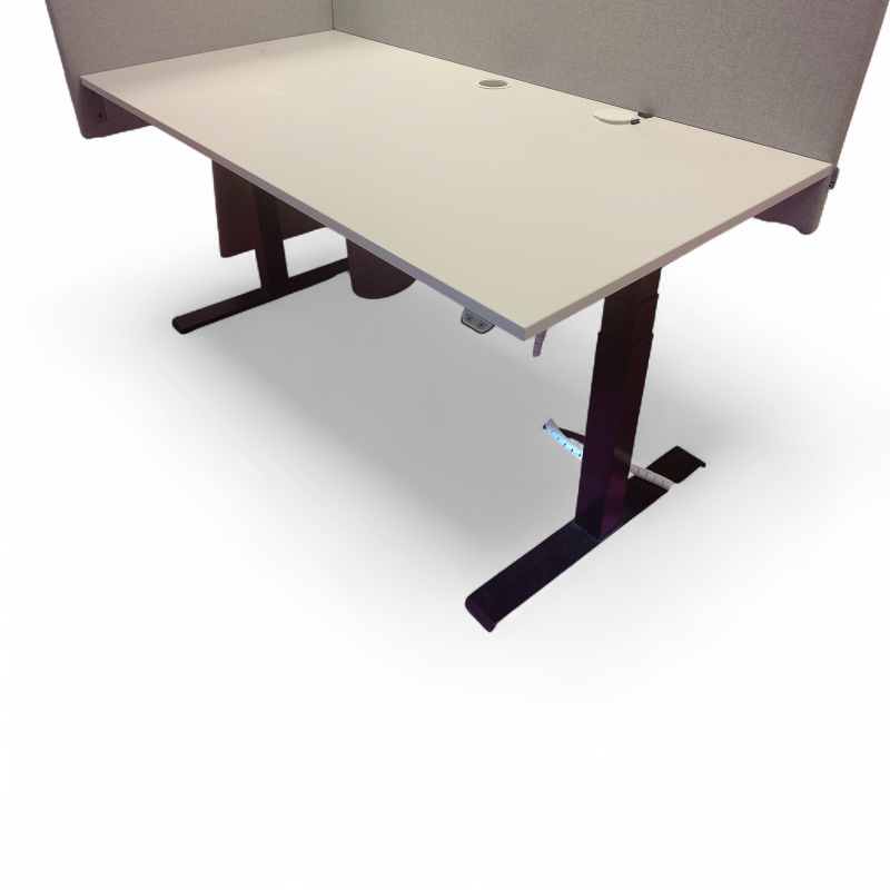 P-serie 160x80cm Hvit laminat, sort