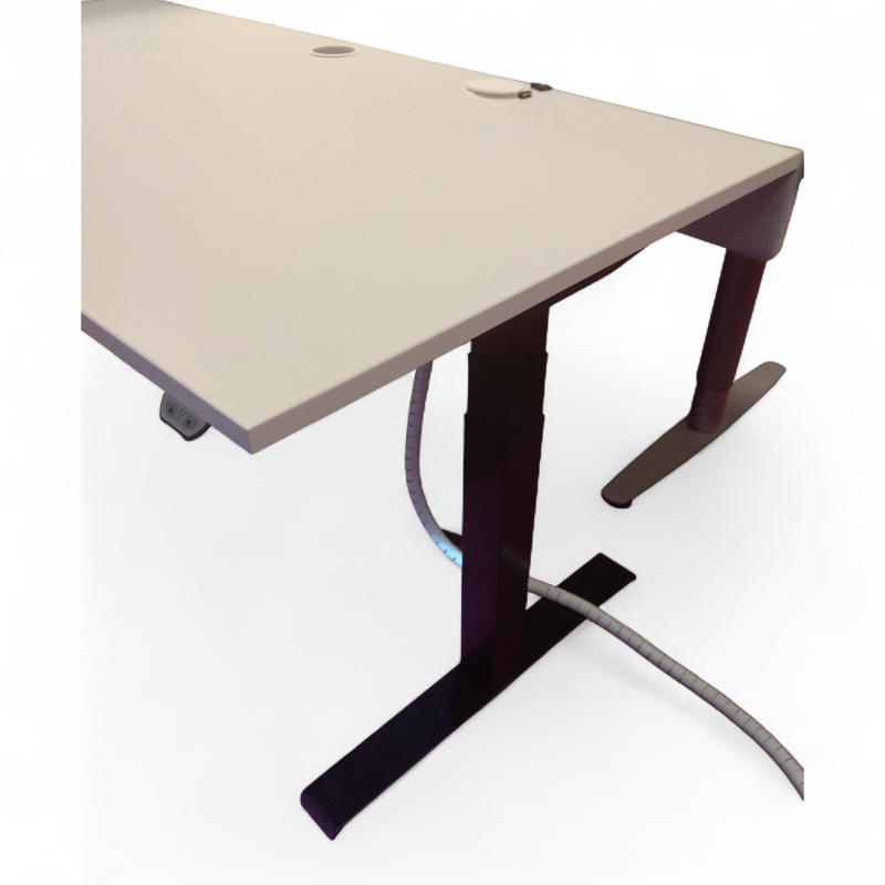 P-serie 160x80cm Hvit laminat, sort
